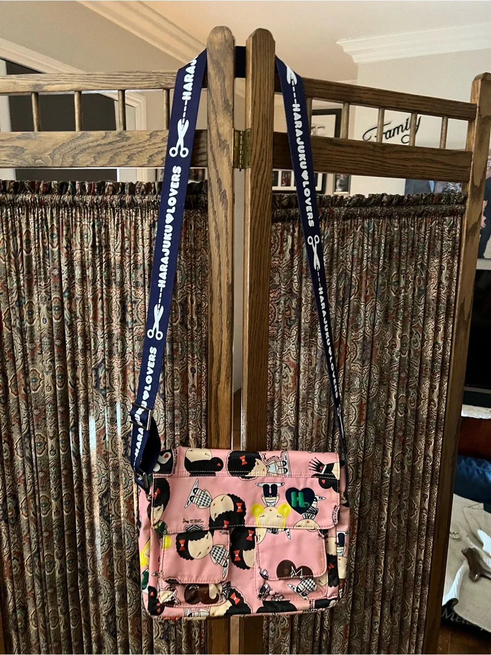 Harajuku Lovers Pink Character Patchwork Crossbody Bag